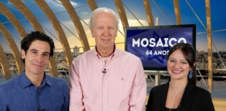 Os apresentadores Victor Padovan, Roni Gotthilf e Lais Louver. Foto: Arquivo Mosaico na TV.